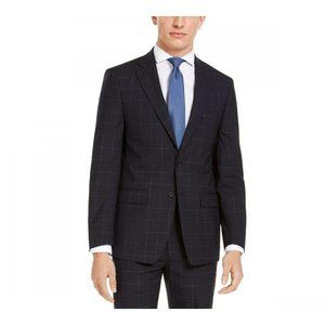 NWT Calvin Klein Wool Suit Jacket 38S Windowpane